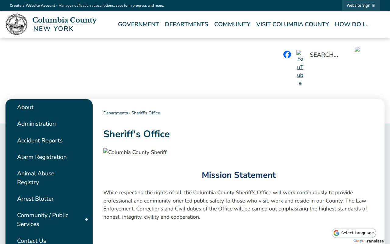 Columbia County criminal history Sheriff's Office source